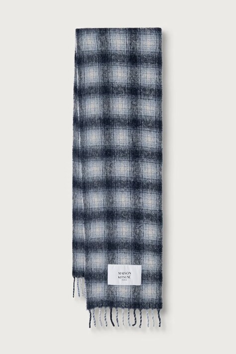 Maison Kitsuné Alpaca szalik z wełny alpaki granatowy MRUAT10WA0022