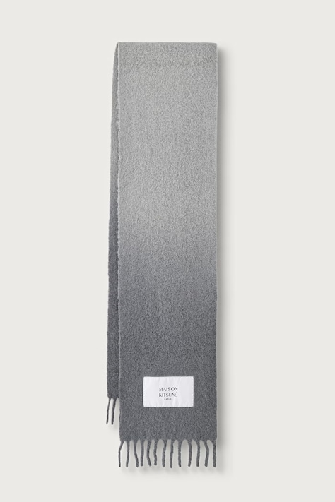 Maison Kitsuné Alpaca szalik z wełną alpaki szary MRUAT09WA0022