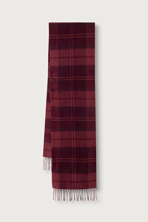 Barbour szalik wełniany bordowy USC0405