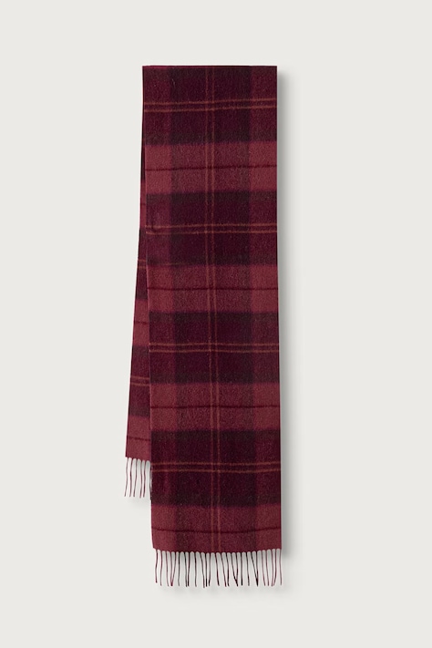 Barbour szalik wełniany bordowy USC0405