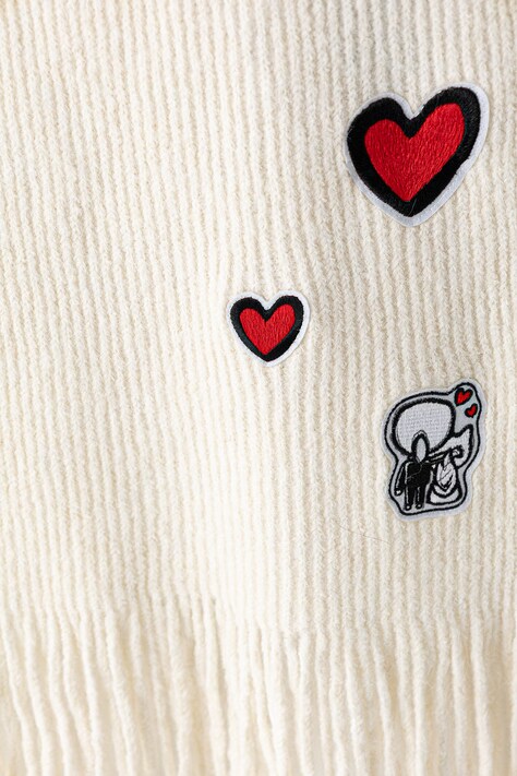 Karl Lagerfeld шарф з додаванням вовни — AW26-SAUZWT, бежевий — фото 2