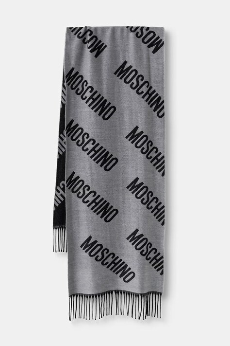 Moschino szalik wełniany szary M5873 50234