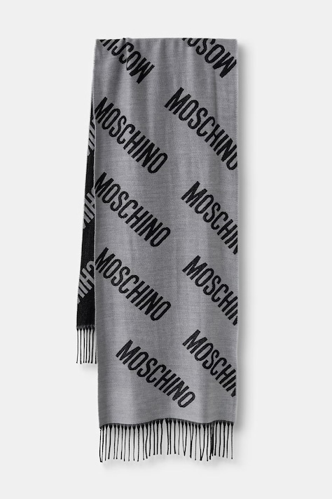 Moschino szalik wełniany szary M5873 50234