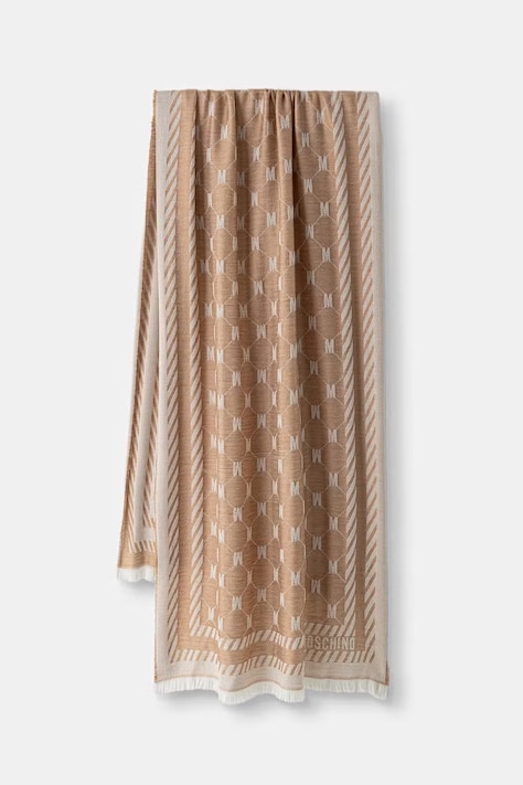 Moschino šála s vlnou béžová M5922 50254