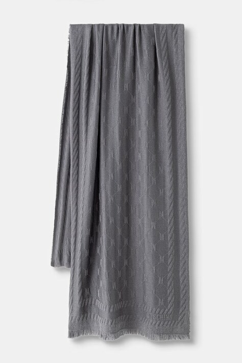 Moschino szalik z wełną szary M5922 50254