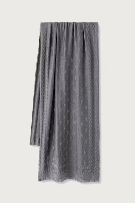 Moschino szalik z wełną szary M5922 50254