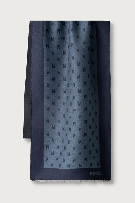 Moschino Szalik z dodatkiem wełny granatowy M5912 50250