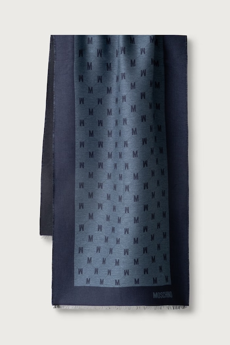 Moschino Szalik z dodatkiem wełny granatowy M5912 50250
