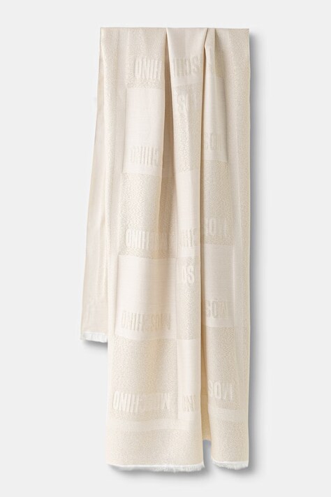 Moschino szalik z wełną beżowy M3454 30848
