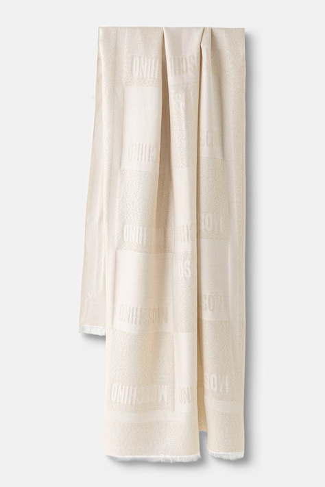Moschino szalik z wełną beżowy M3454 30848