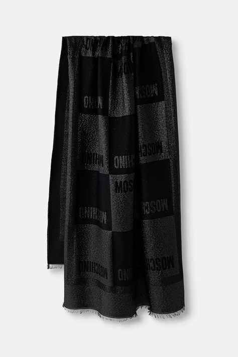 Moschino szalik z wełną czarny M3454 30848