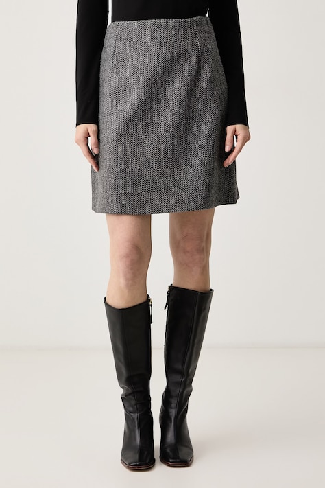 Weekend Max Mara Spódnica z wełną WKDFARNESE szara w jodełkę 2625106072