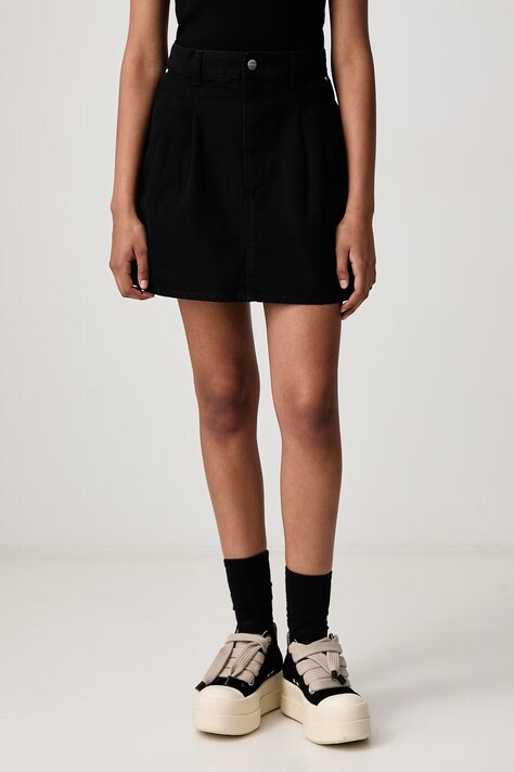 Carhartt WIP Billie Single Knee Skirt spódnica rozkloszowana bawełniana czarna gładka I037094