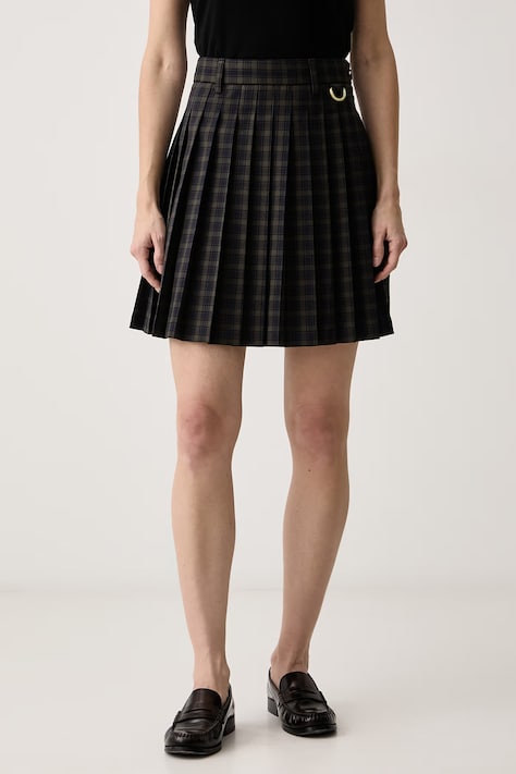 Barbour Κλος φούστα από συνθετικό δέρμα Rothley καφέ απλή LSK0168
