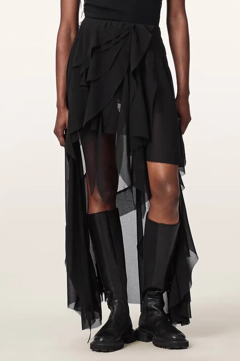 AllSaints Spódnica asymetryczna MELODY SKIRT czarna W010RF