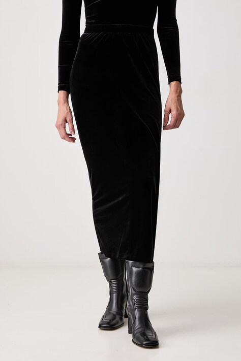 Vetements Spódnicospodnie welurowe czarne gładkie WH27LG117B