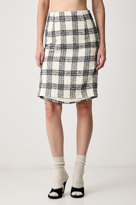 Vetements Spódnica z wełną beżowa w kratkę WH27SK027WC