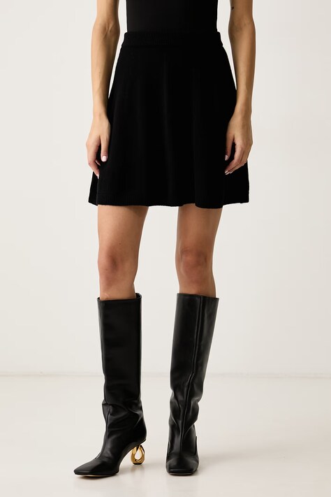 Pinko Gonna in lana nera liscia 107875 A3P4