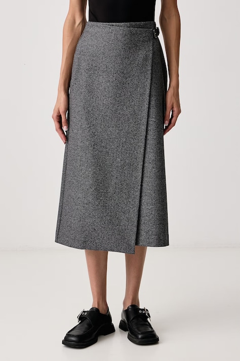 Weekend Max Mara Spódnica z dodatkiem wełny WKDPETALI szara w jodełkę 2625776012600