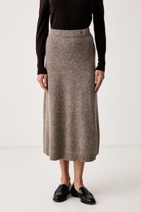 Weekend Max Mara Spódnica z wełną WKDALOA brązowa melanżowa 2625306012600