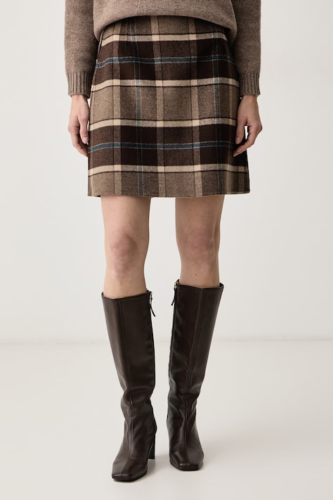 Weekend Max Mara Spódnica wełniana WKDPESCHE brązowa w kratkę 2625106012600