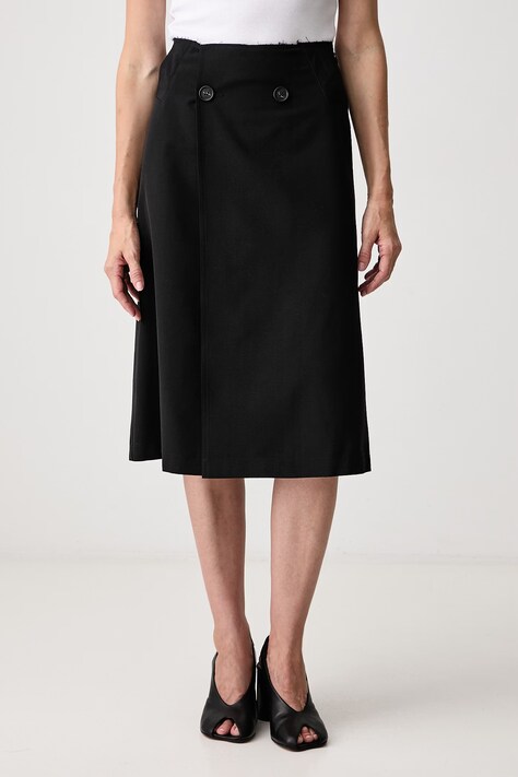 MM6 Maison Margiela spódnica z wełną czarna gładka S52ME0035-M35436