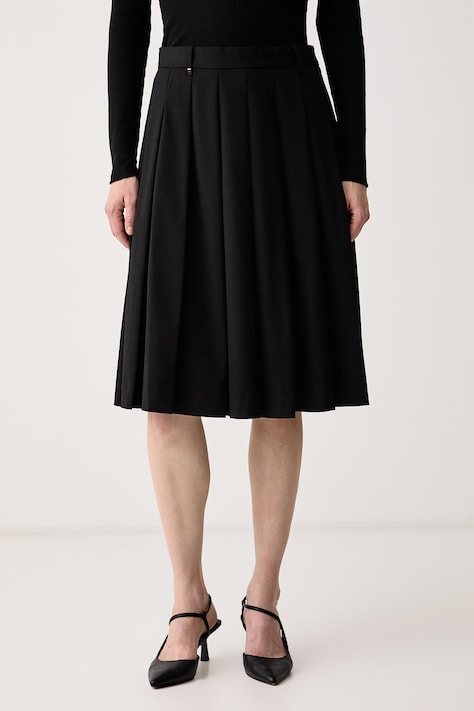 Tommy Hilfiger Spódnica plisowana z wiskozą czarna gładka WW0WW51588