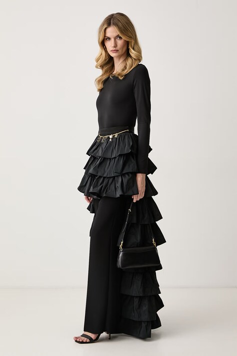 Elisabetta Franchi Spódnica rozkloszowana czarna GO23067E2