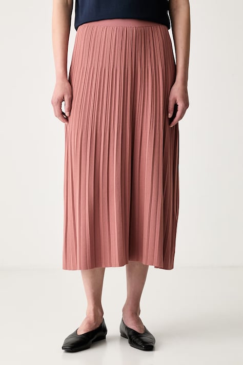 Weekend Max Mara spódnica plisowana z wiskozą WKDGHIGLIA różowa gładka 2625306011600