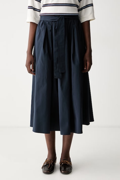 Weekend Max Mara spódnica z bawełną WKDALPACA granatowa gładka 2625106041600