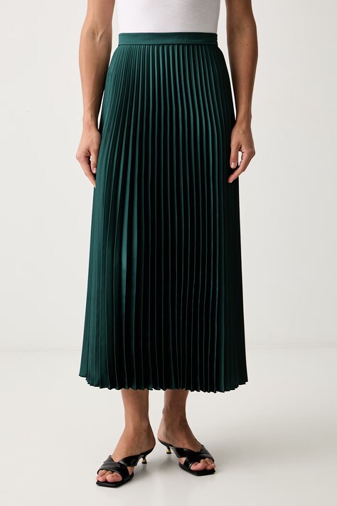 Weekend Max Mara spódnica plisowana WKDNICCHIA zielona gładka 2625106031600