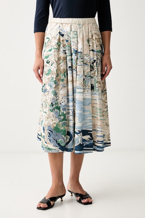 Weekend Max Mara spódnica rozkloszowana bawełniana WKDADEPTO beżowa 2625106011600