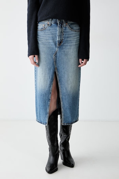 Levi's Φούστα ντένιμ DECON SLIT MIDI μπλε 008AF