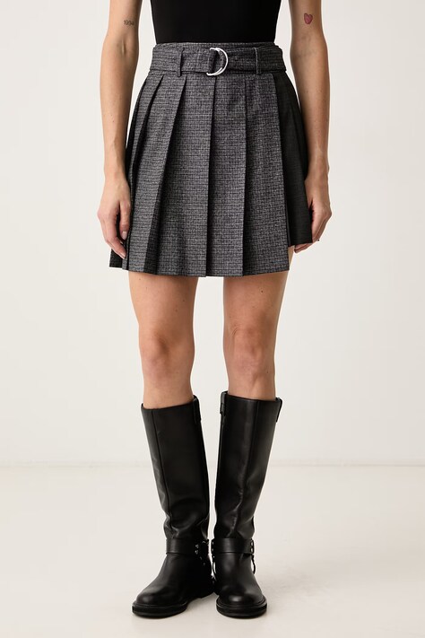 MSGM Plisirana suknja s viskozom siva karirani uzorak 4141MDD06PY.267617