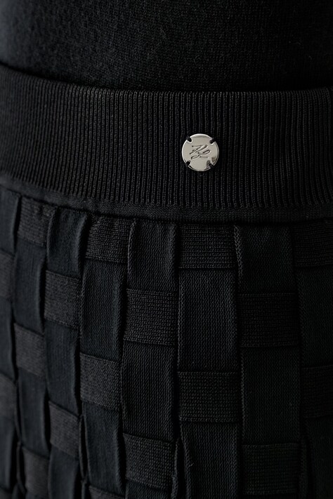 Karl Lagerfeld спідниця-кльош з віскозою — AW26-SDDZSY, чорний — фото 4