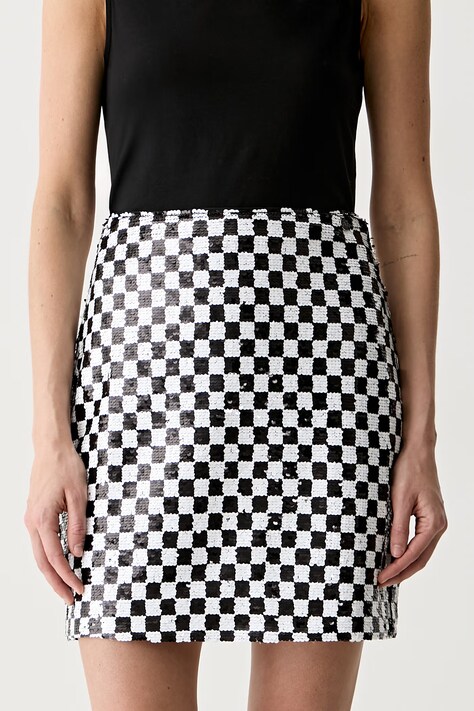 Karl Lagerfeld φούστα μαύρη καρό B3W12022
