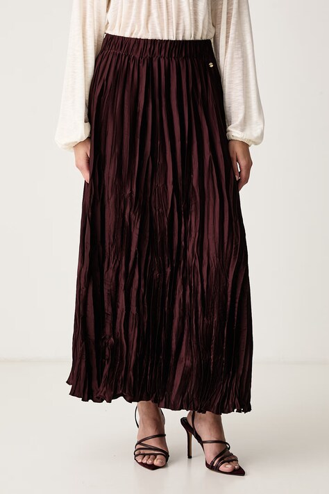 Pedro del Hierro Spódnica plisowana bordowa gładka 7594308