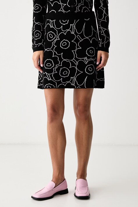 Marimekko Suknja s vunom crna cvjetna 096080