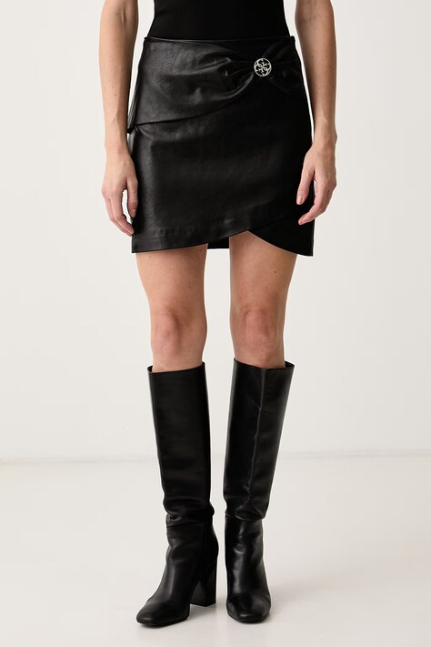 Guess Fustă cu vâscoză LUCIA neagră W6BD27 W4251