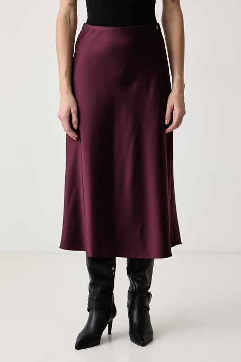 Guess Spódnica LORENZA bordowa gładka W6BD25 W4250