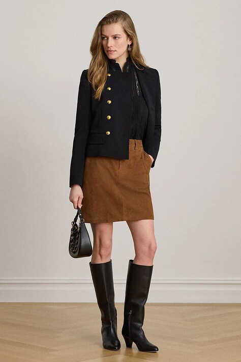 Lauren Ralph Lauren спідниця-олівець замшева — AW26-SDDZW6, коричневий — фото 3