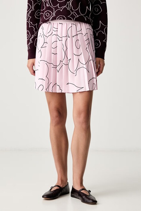 Marimekko spódnica plisowana różowa w kwiaty 095998