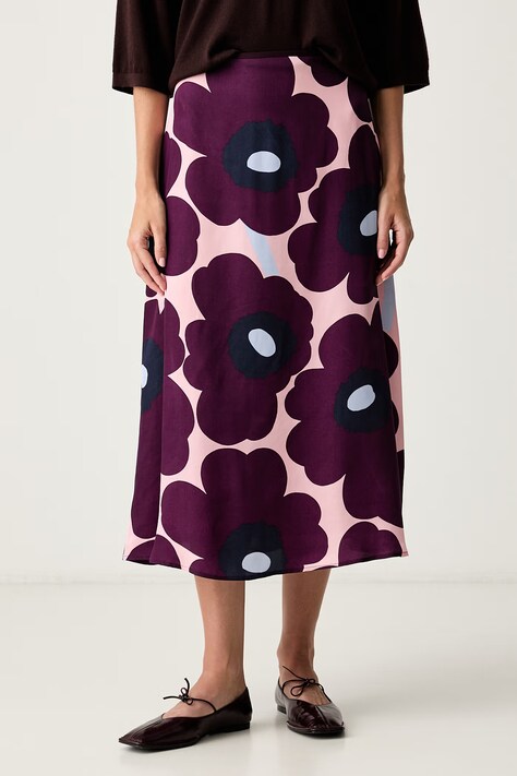 Marimekko krilo z lyocellom vijolično cvetlično 095991