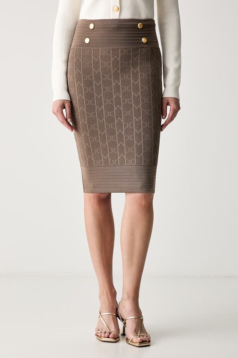 Marciano by Guess spódnica ołówkowa z wiskozą YAMNA brązowa G6YD07 Z1013