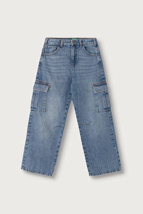 United Colors of Benetton Jeansy loose dziecięce granatowe 4KEHCF061