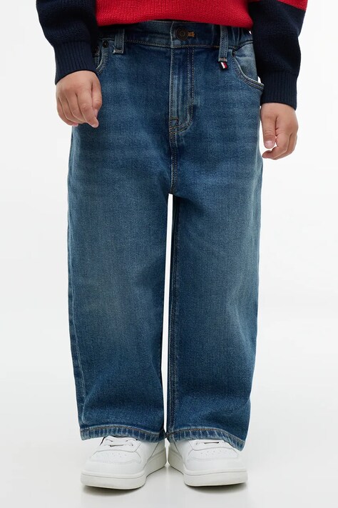 Tommy Hilfiger Jeansy wide leg dziecięce RELAXED niebieskie KB0KB10748