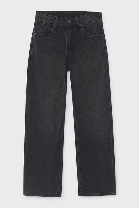 Mayoral Wide leg traperice za djecu denim wide fit crne 7515