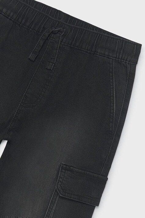 Mayoral Jeansy dziecięce soft denim jogger czarne 7506