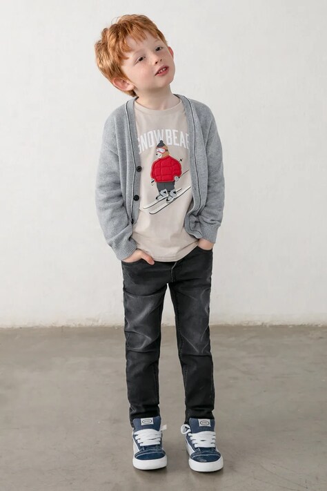 Mayoral τζιν παιδικά soft denim μαύρα 4516
