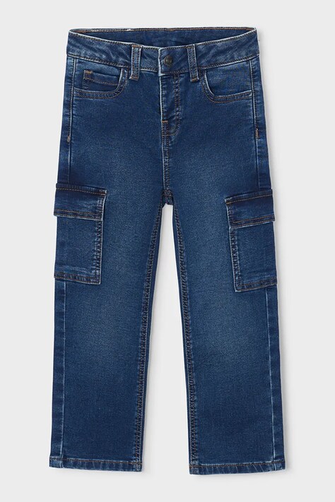 Mayoral Jeansy dziecięce soft denim cargo granatowe 4510